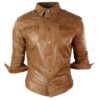 Full Sleeves PU Leather Shirt